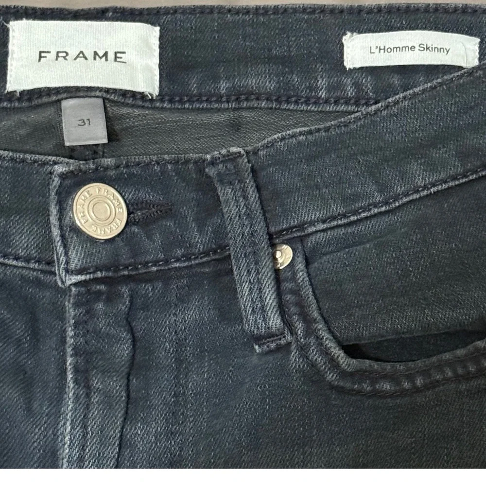FRAME L'Homme Skinny Jeans‎ Mens 31 Placid Dark Wash Denim LMHK691